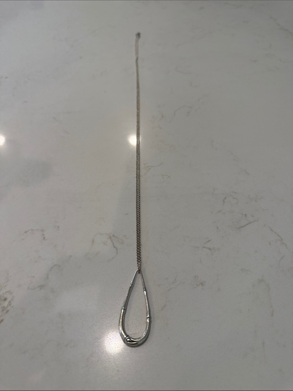 John Hardy Silver Teardrop Pendant Necklace